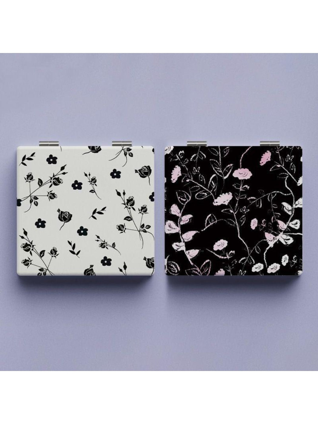 Mirroray - Vintage Rose Motif Square Compact Mirror