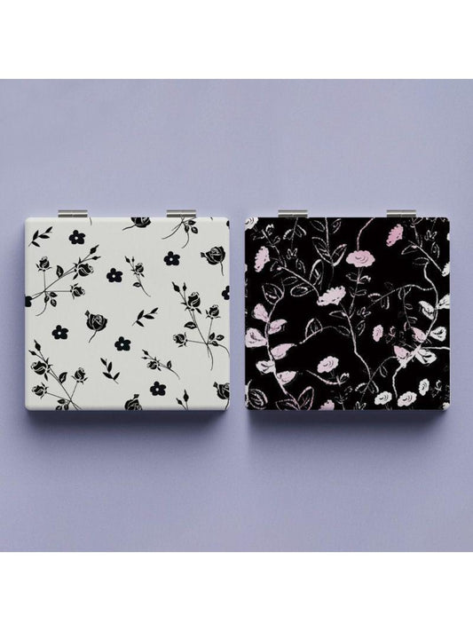 Mirroray - Vintage Rose Motif Square Compact Mirror