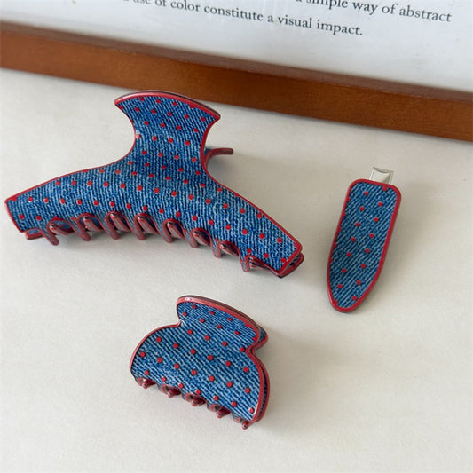 Beau - Blue Sweet Dot Pattern Hair Clip