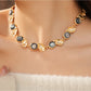Nozari - Retro Round Link Necklace And Earrings