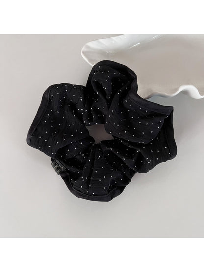 Gifty - Black White Polka Dot Hair Scrunchie