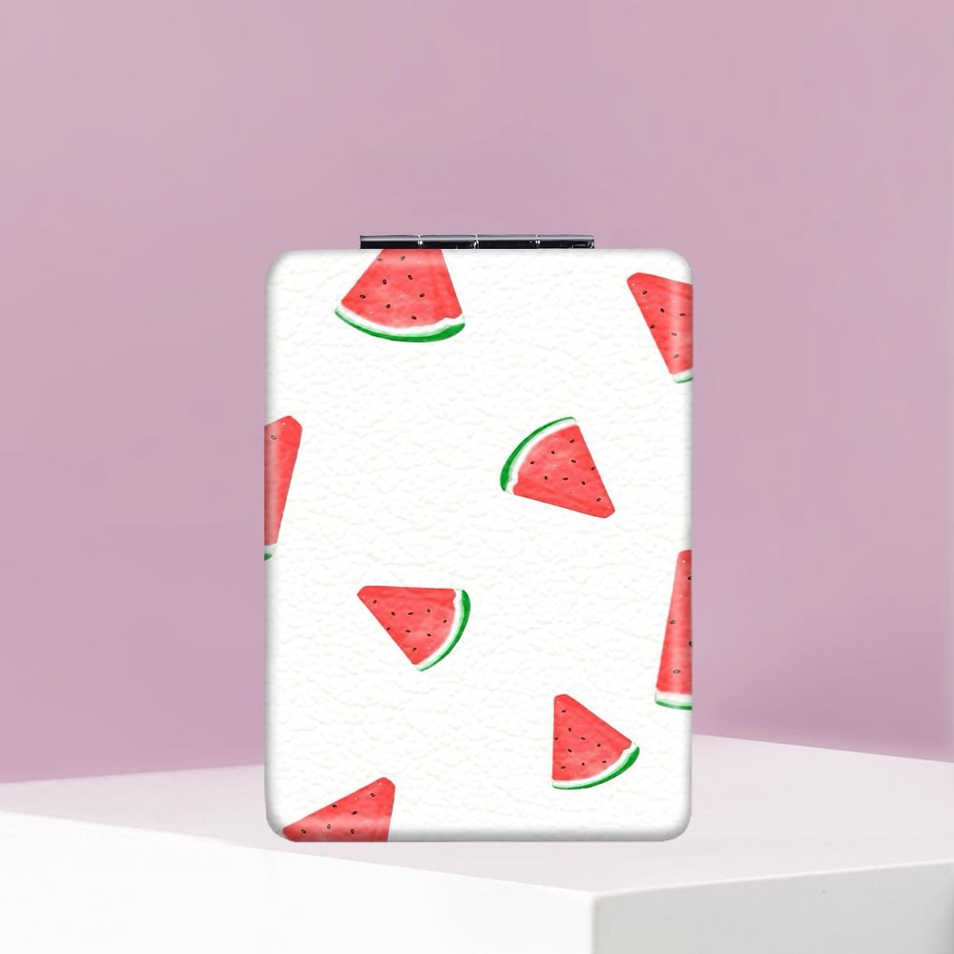 Mirroray - Cartoon Watermelon Print Folding Makeup Mirror