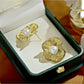 Earedge - Luxe Openwork Ruffled Stud Earrings