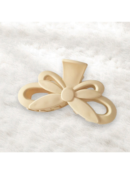 Beau - Matte Bow Design Plastic Alloy Claw Clip