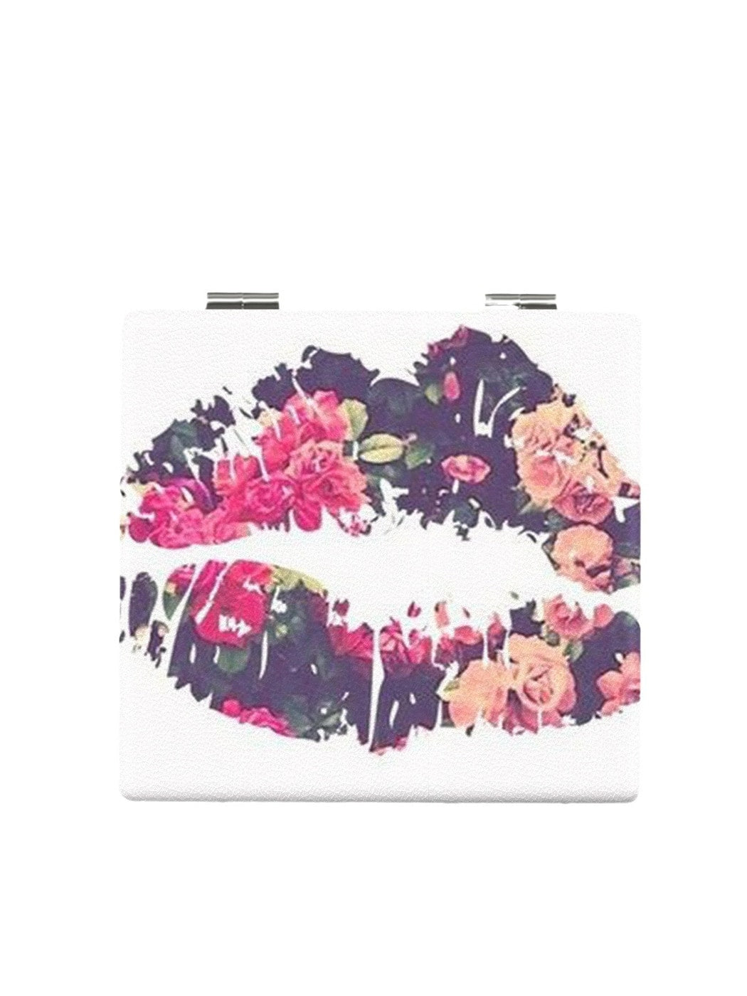 Mirroray - Decorative Floral Print Portable Makeup Mirror