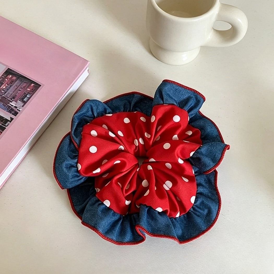 Gifty - Retro Style Polka Dot Elastic Hair Scrunchie