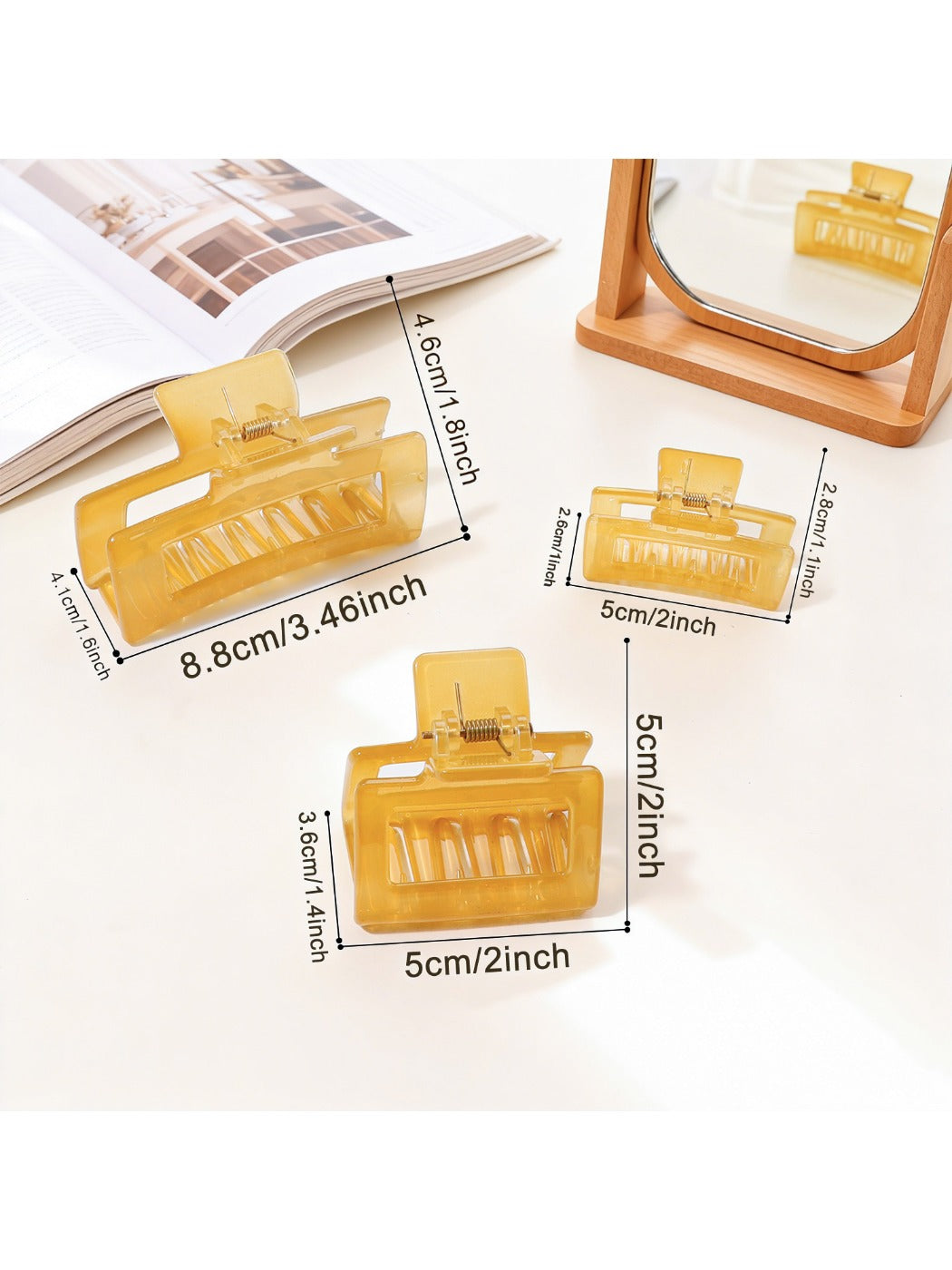 Beau - Minimalist Square Openwork Hair Claw Clip