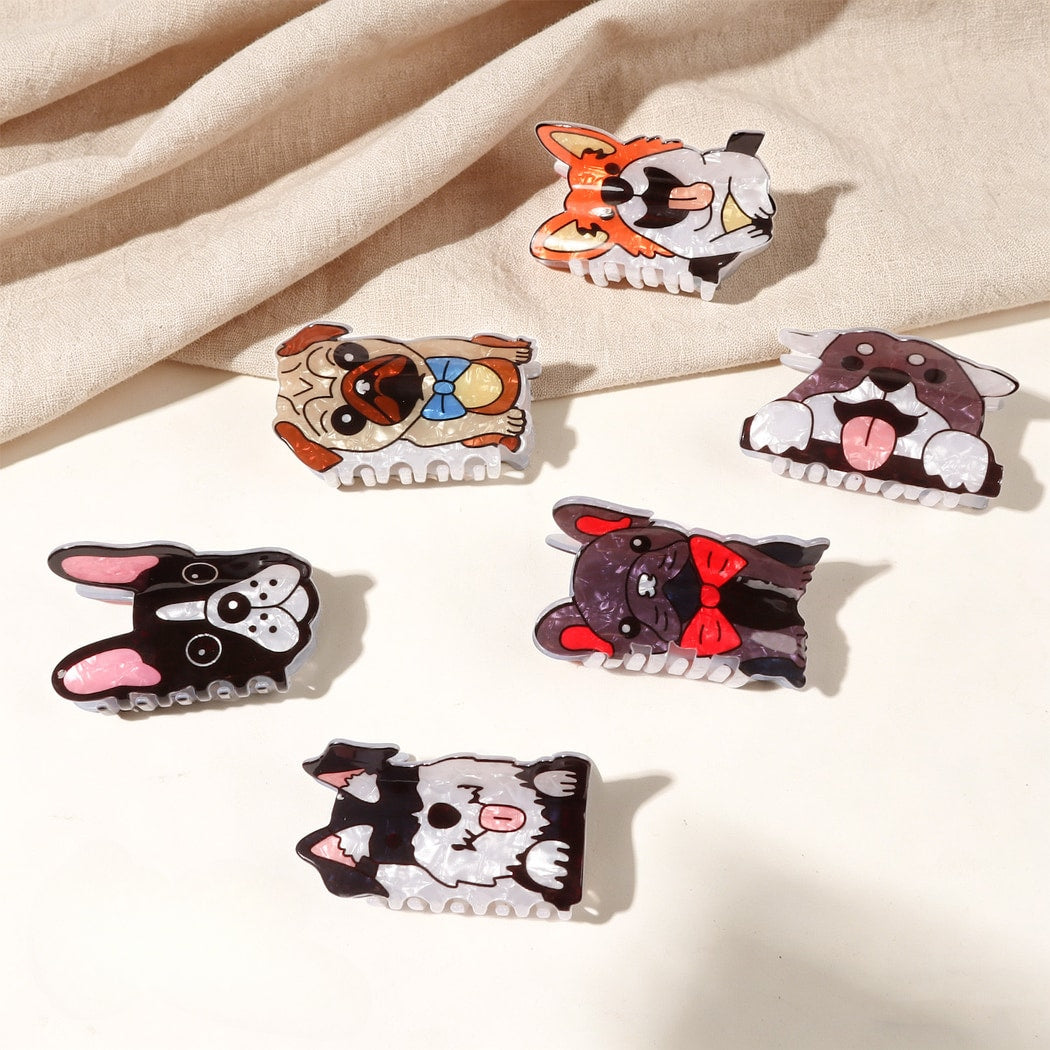 Beau - Brown Cartoon Dog Shape Claw Clip