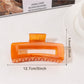 Beau - Solid Color Square Openwork Claw Clip