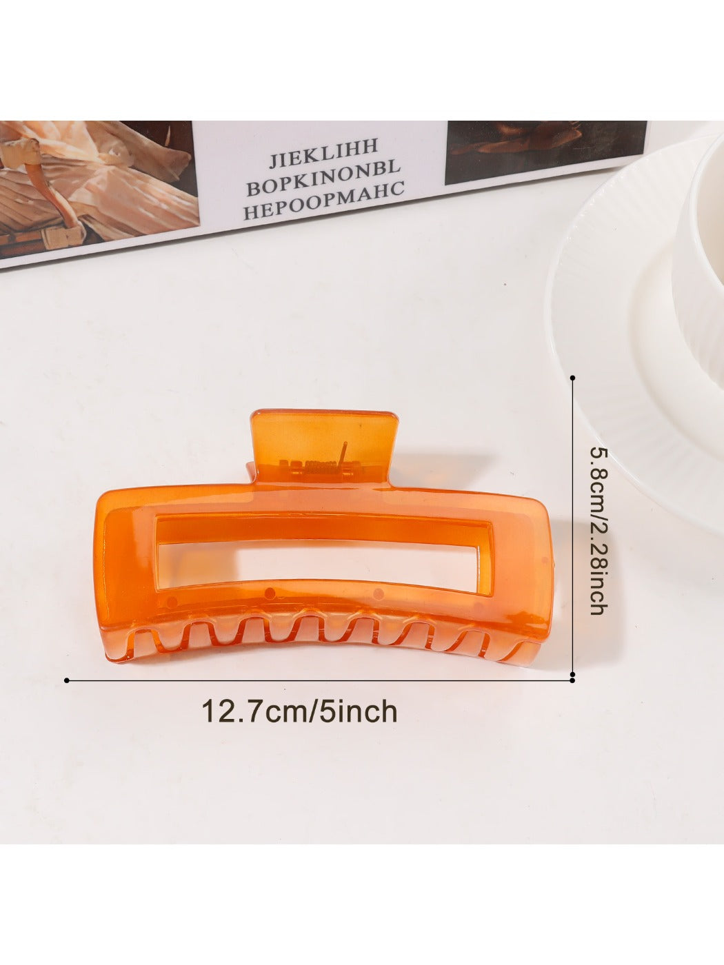 Beau - Solid Color Square Openwork Claw Clip