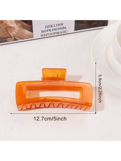 Beau - Solid Color Square Openwork Claw Clip