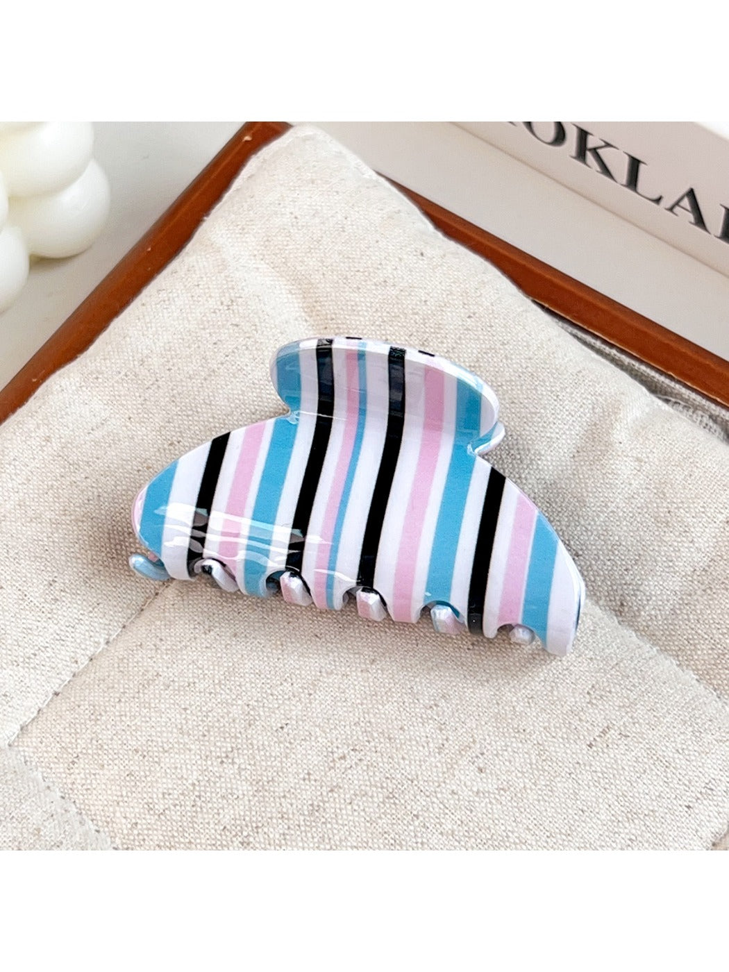 Beau - Striped PVC Sweet Style Claw Clip