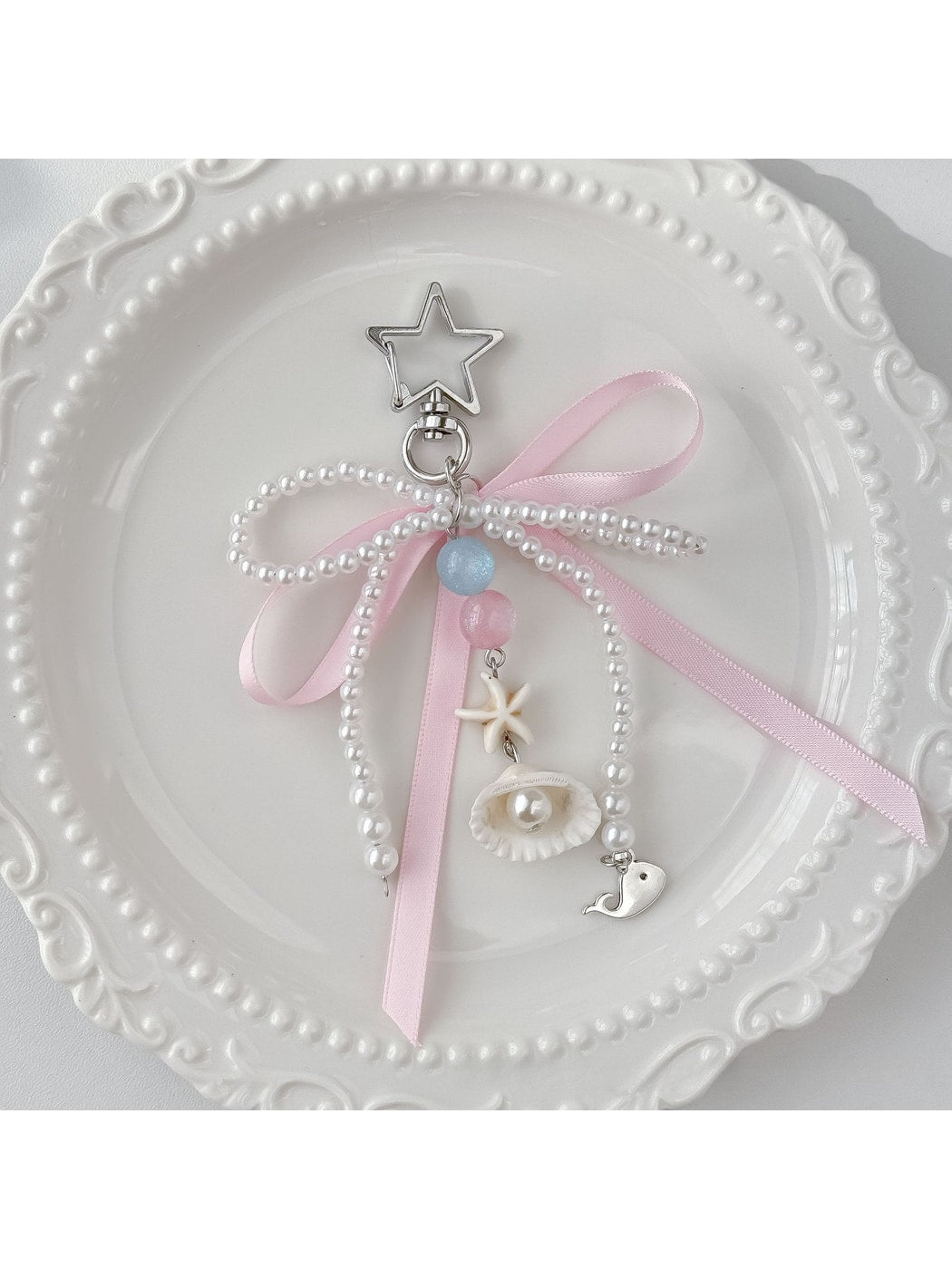 Keypus - Polyester Alloy Plastic Bow Bag Charm Keychain