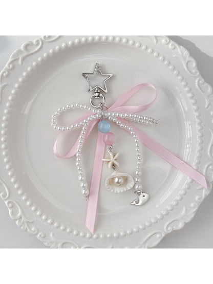Keypus - Polyester Alloy Plastic Bow Bag Charm Keychain