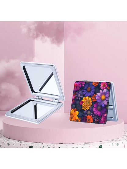 Mirroray - Portable Foldable Floral Print Makeup Mirror