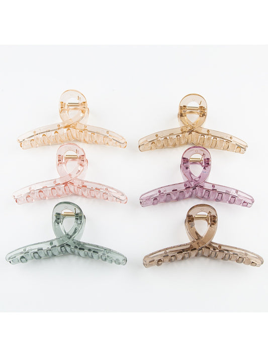 Beau - Clear Solid Color Crisscross Claw Clip