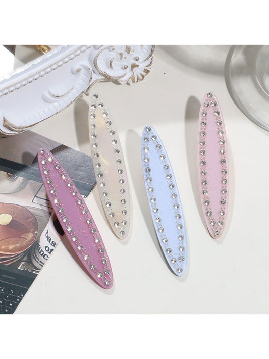 Beau - Rhinestone Acrylic Side Fringe Hair Clip
