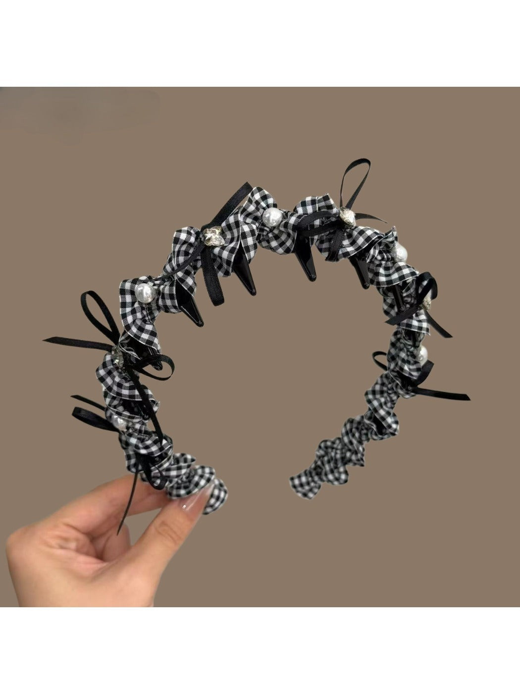 Gifty - Exquisite Plaid Bow Embellished Headband