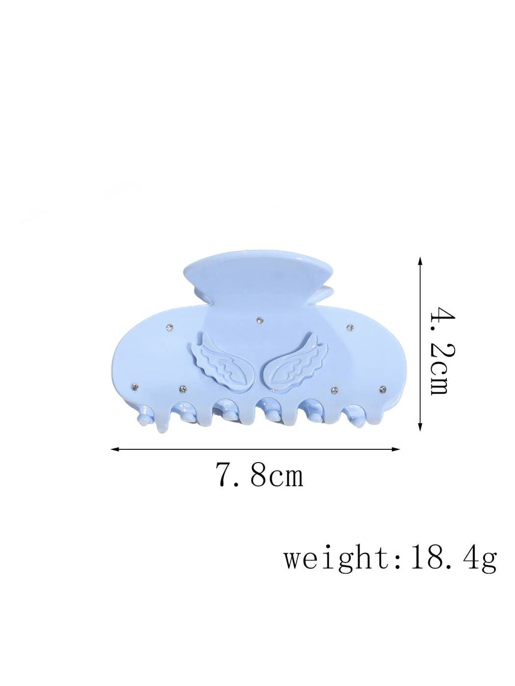 Beau - Acrylic Alloy Angel Wing Half Round Claw Clip
