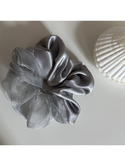Gifty - Satin Paneled Ruched Scrunchie