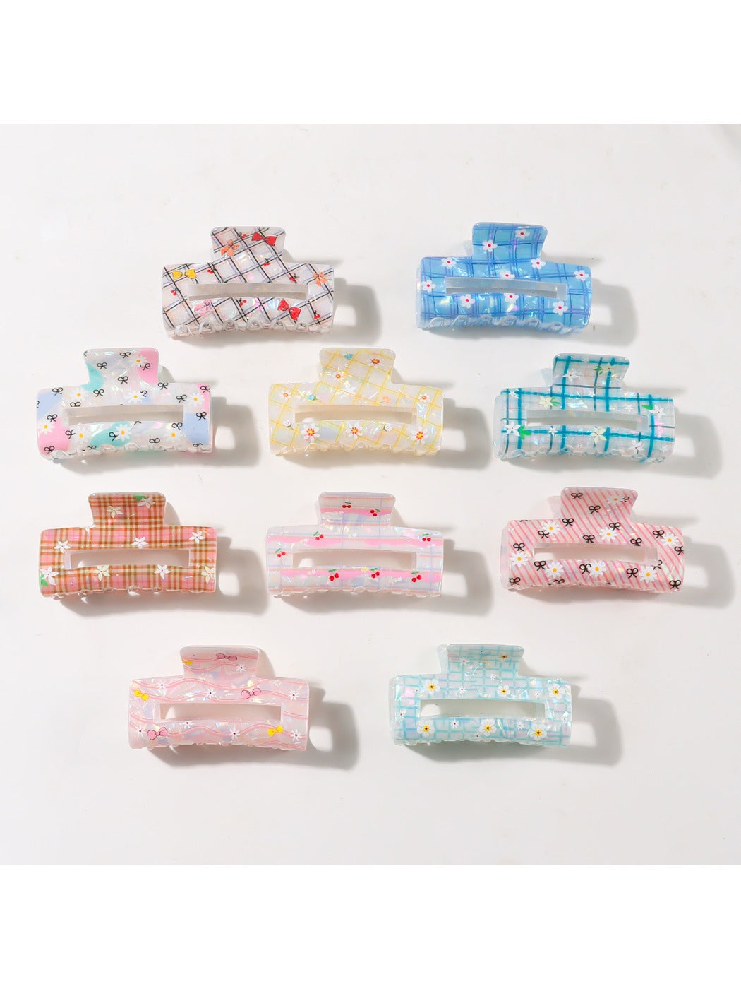 Beau - Elegant Plaid Square Hair Claw Clip