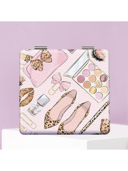 Mirroray - Decorative Printed Glass Folding Makeup Mirror