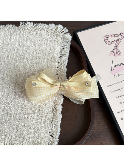 Beau - Plaid Bow Cartoon Style Banana Clip