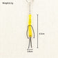 Mini French fries keychain photographed from the side showing fries and container