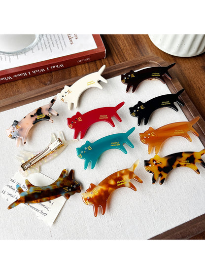Beau - Modern Minimal Cat Acetate Duckbill Hair Clip