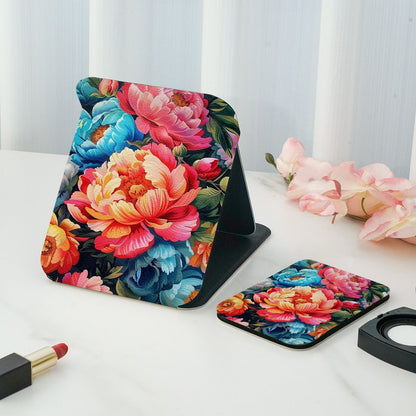 Mirroray - Double Sided Floral Printed Folding Makeup Mirror