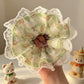Gifty - Cute Bear Print Lace Trim Scrunchie