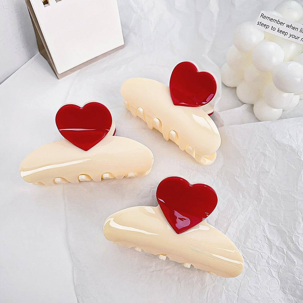 Beau - Heart Design Simple Style Claw Clip