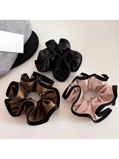 Gifty - Elegant Satin Velvet Edge Scrunchie