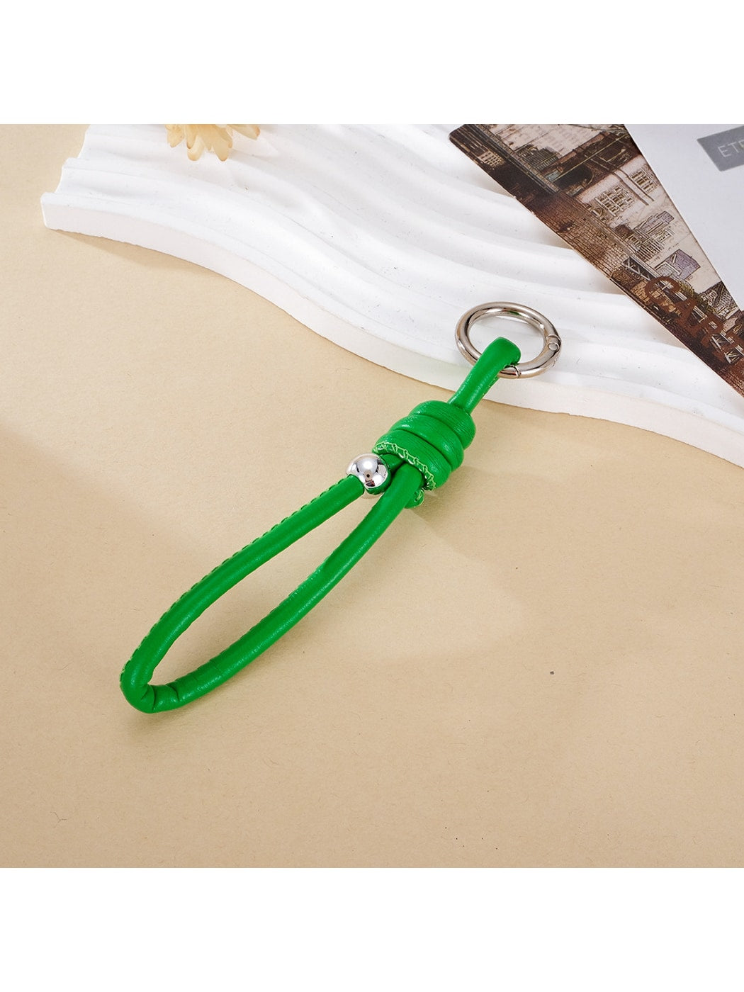 Keypus - Roman Knot Faux Leather Bag Charm Keychain