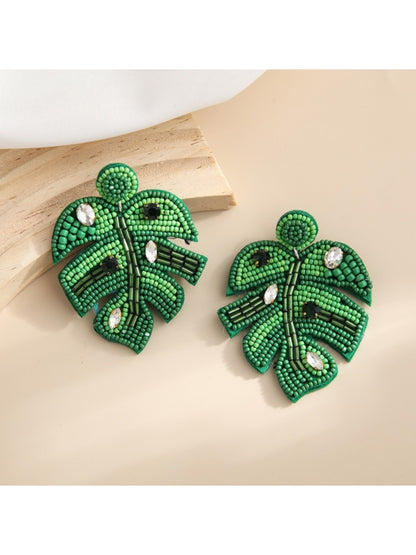 Earedge - Multi Hued Leaf Shaped Earrings