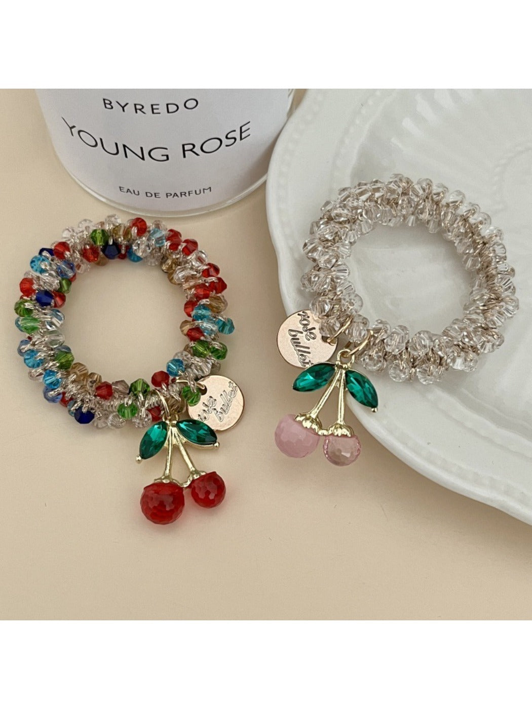 Gifty - Cherry Hair Tie Bracelet Two Way Ponytail Holder