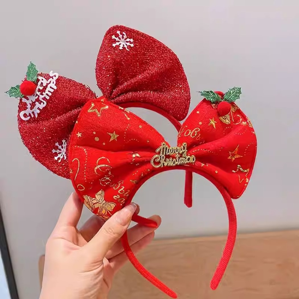 Gifty - Snowflake Detail Christmas Bow Headband