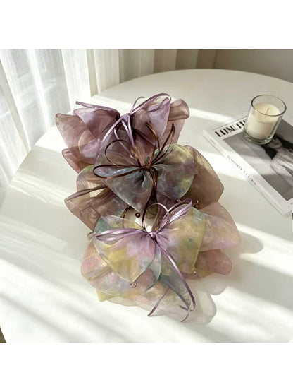 Beau - Mesh Bow Decorative Ponytail Hair Claw Clip