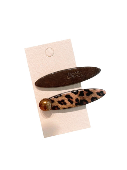 Beau - Acetate Geometric Oval and Bar Hair Clip