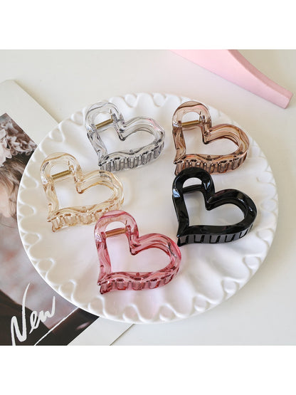 Beau - Sweet Style Heart Form Plastic Claw Hair Clip
