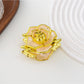 Beau - Sweet Floral Rose Gold Trim Hair Claw Clip