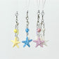 Mini starfish keychain attached to a set of keys
