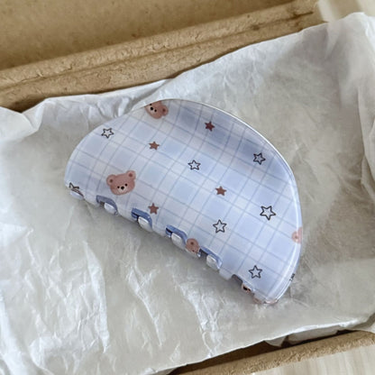 Beau - Cute Bear Print Acetate Hair Claw Clip