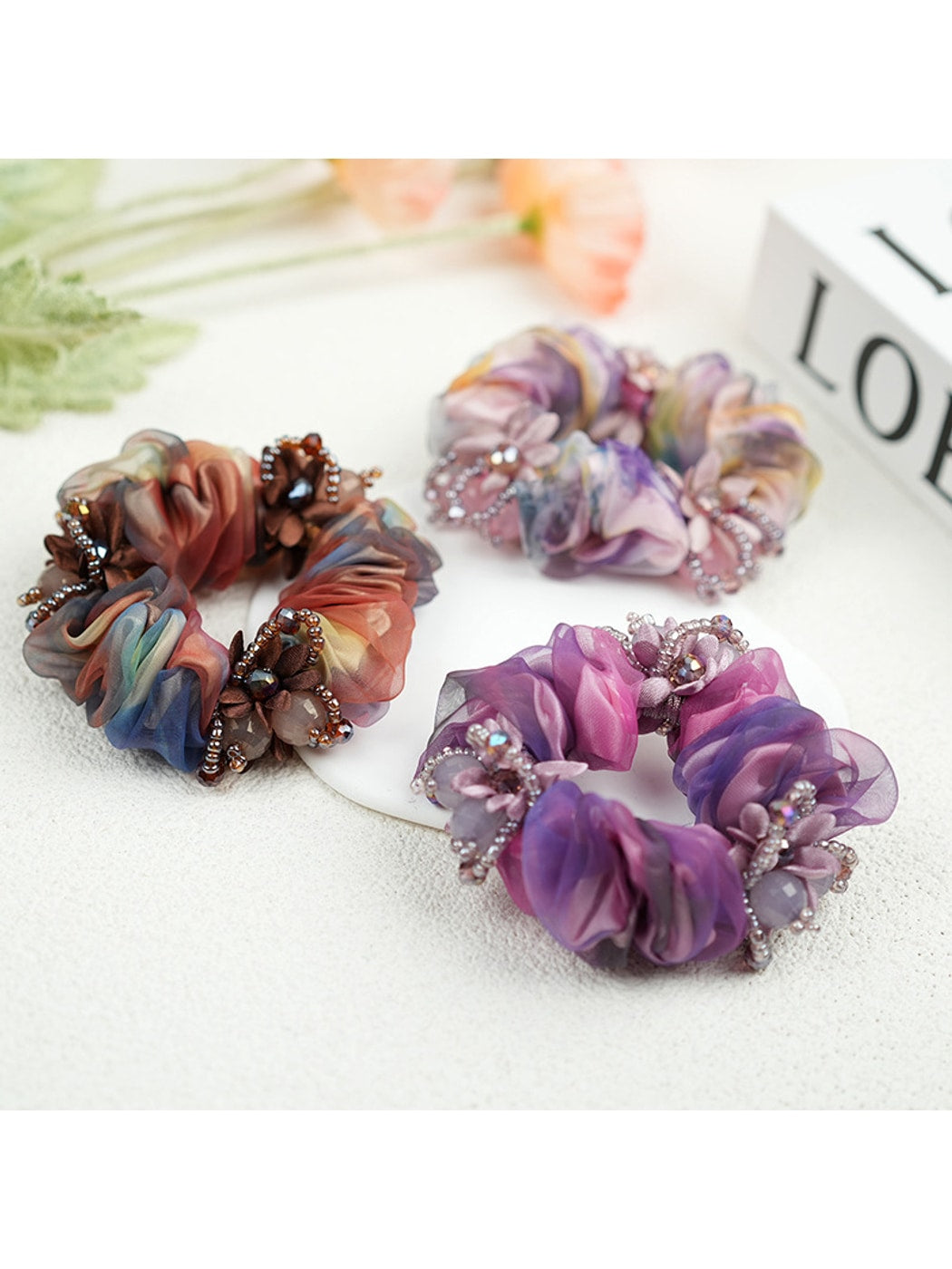 Gifty - Retro Mesh Look Polyester Scrunchie