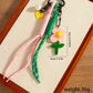 Keypus - Acrylic Flower Woven Cord Bag Charm Keychain