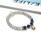 Lovra bracelet displayed on a wrist, highlighting its colorful crystal beads