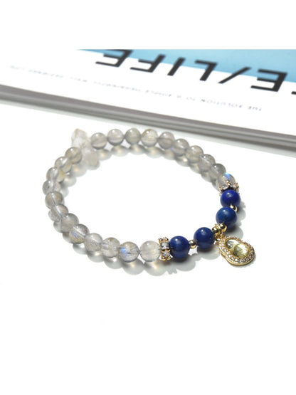 Lovra bracelet displayed on a wrist, highlighting its colorful crystal beads