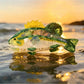 Beau fish shape claw clip attached to hair on model with loose waves
