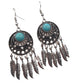 Earedge - Vintage Leaf Drop Earrings with Fringe