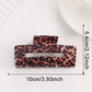 Beau - Leopard Print Square Openwork Claw Clip